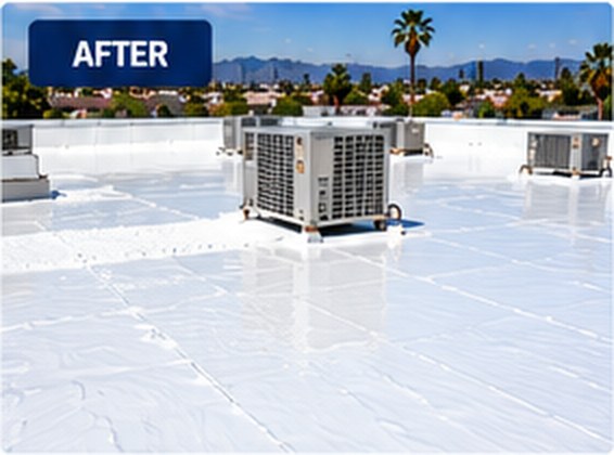 The same Porter Ranch roof after silicone coating