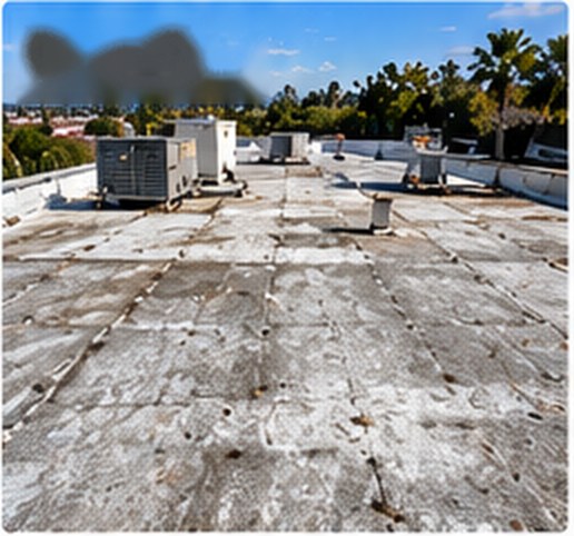 Weathered flat roof before coating