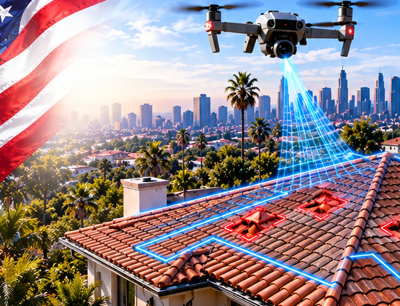 Drone roof inspection for a Los Angeles roof insurance claim &mdash; Free Roof Program Los Angeles