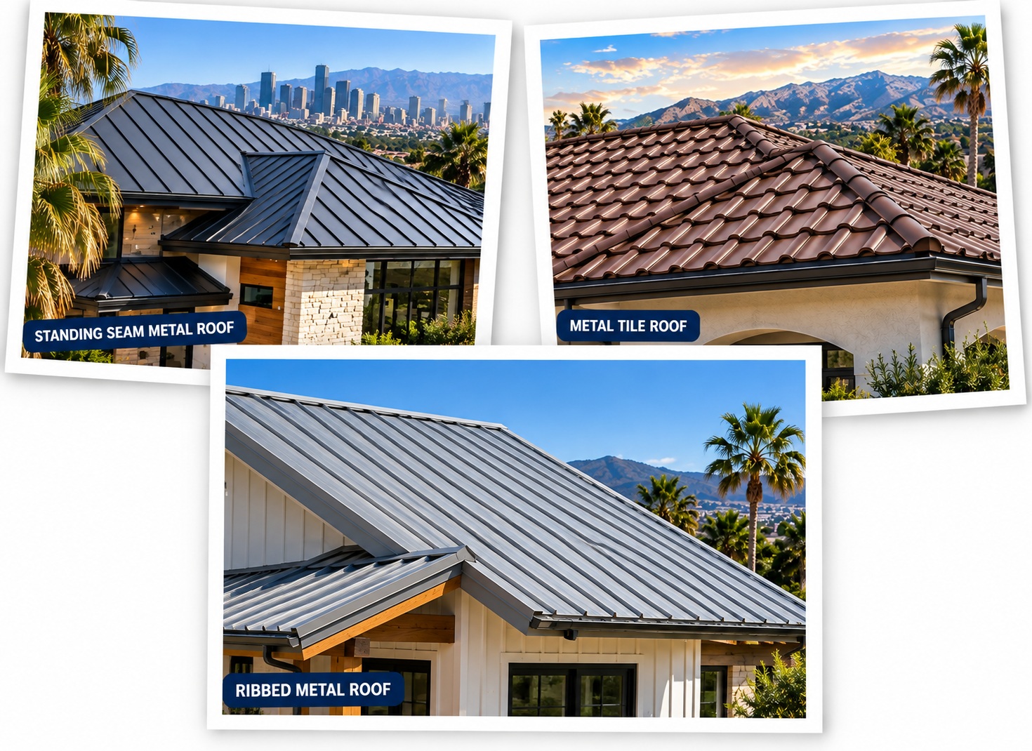 Standing seam, metal tile and ribbed metal roofs on Southern California homes &mdash; Metal Roofing Los Angeles