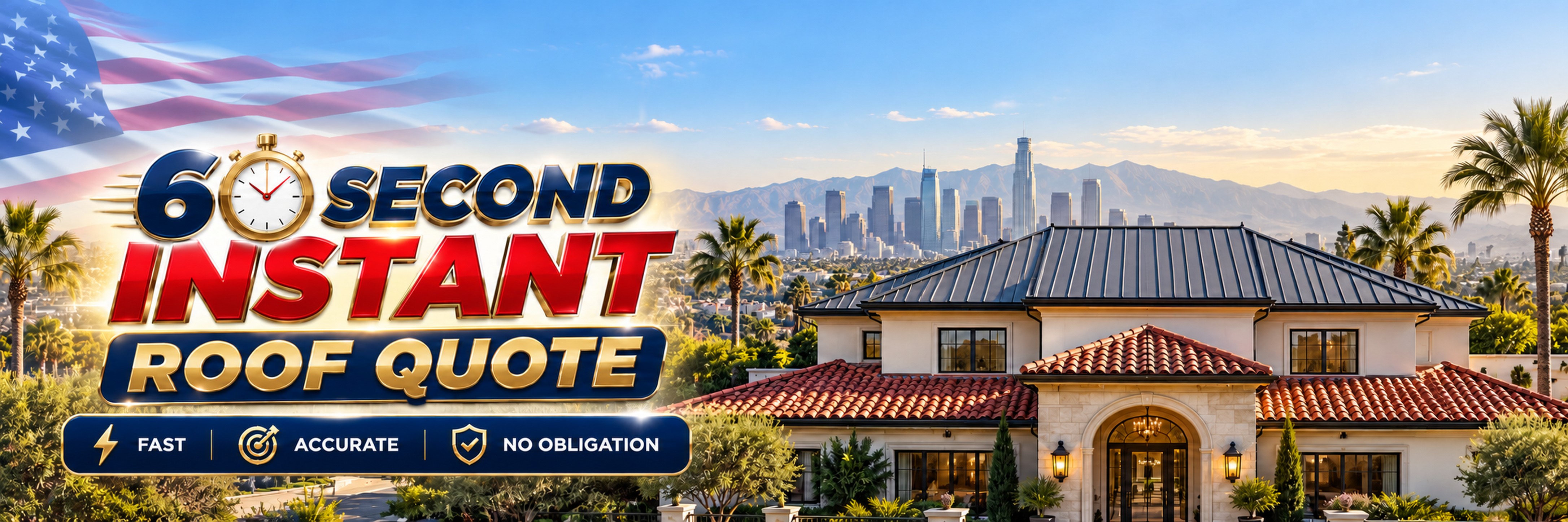 60 second instant roof quote over a Southern California tile roof &mdash; Los Angeles Roofing