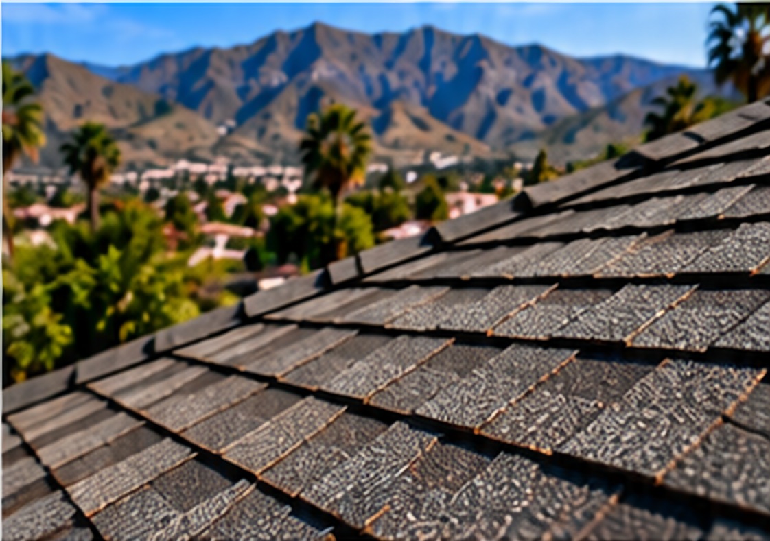 Asphalt shingle roof above the Alhambra hillside &mdash; Shingle Roofing Alhambra